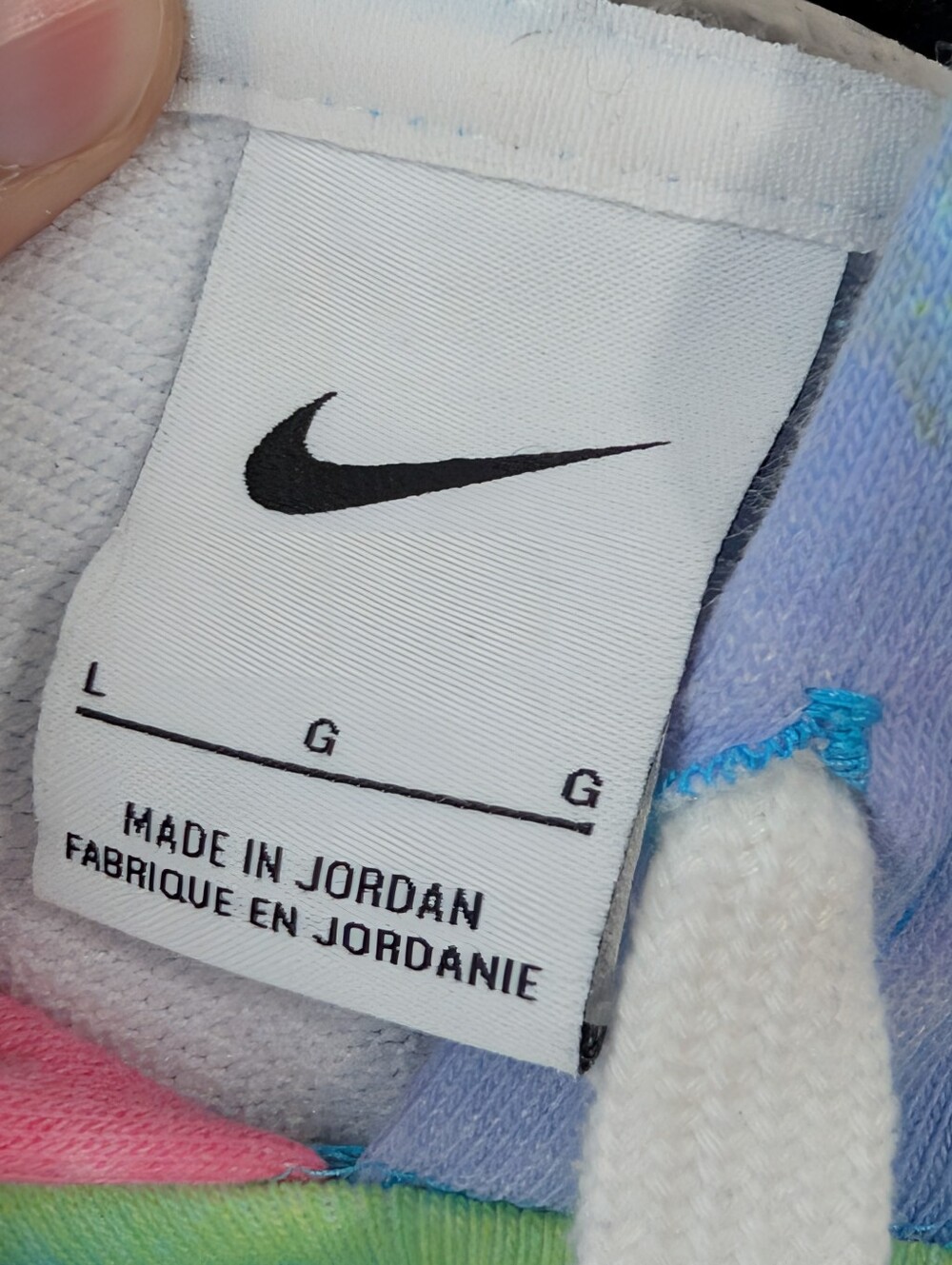 Nike Training Plus Dri-FIT fleece tie dye Crop hoodie in multicolor Size Large - Picture 5 of 9